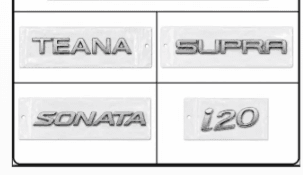 آرم خودرو دکوری — مجموعه ۴ (Teana، Supra، Sonata، i20)