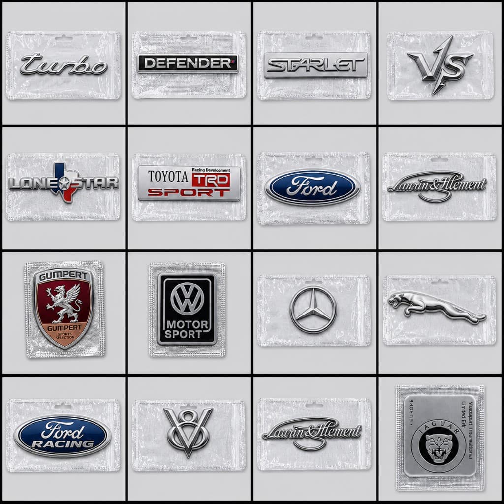 آرم فلزی اروپایی پک ۳ — DEFENDER، Jaguar، مرسدس، Ford Racing