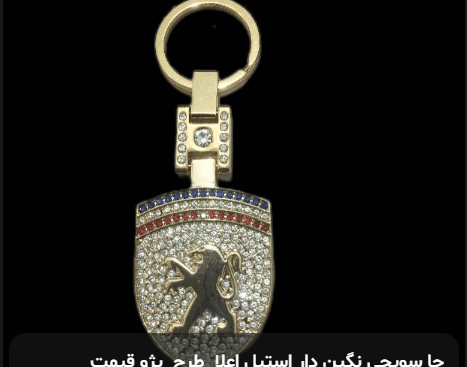 جا سویچی خودرو نگین دار استیل اعلا طرح پژو