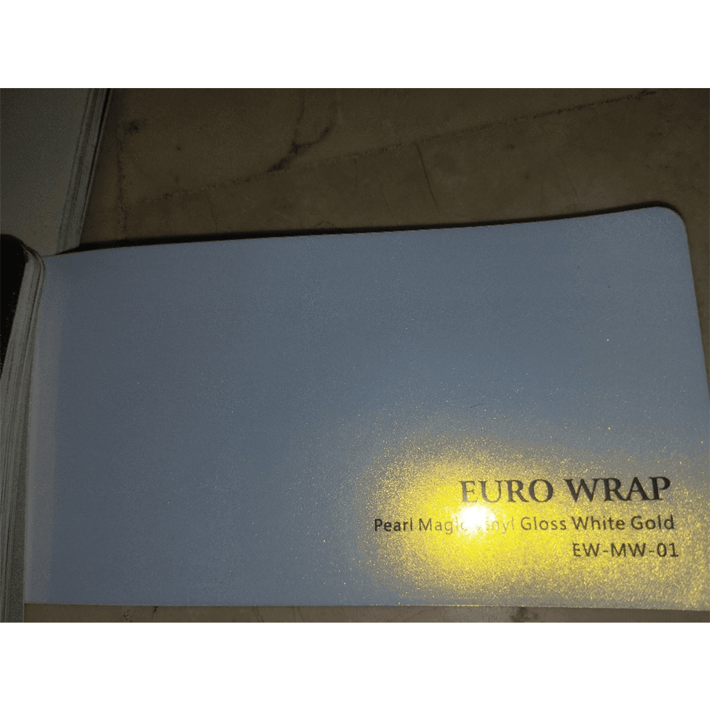 کاور محافظ بدنه خودرو رنگی سفید مجیک طلایی براق برند یورو رپ Euro Wrap (Carlike)